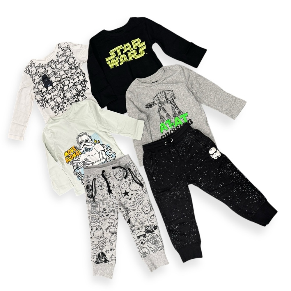 2T/3T Star Wars Kids Clothing Sets Tops Pants Stormtroopers Jedi Yoda Glow Dark